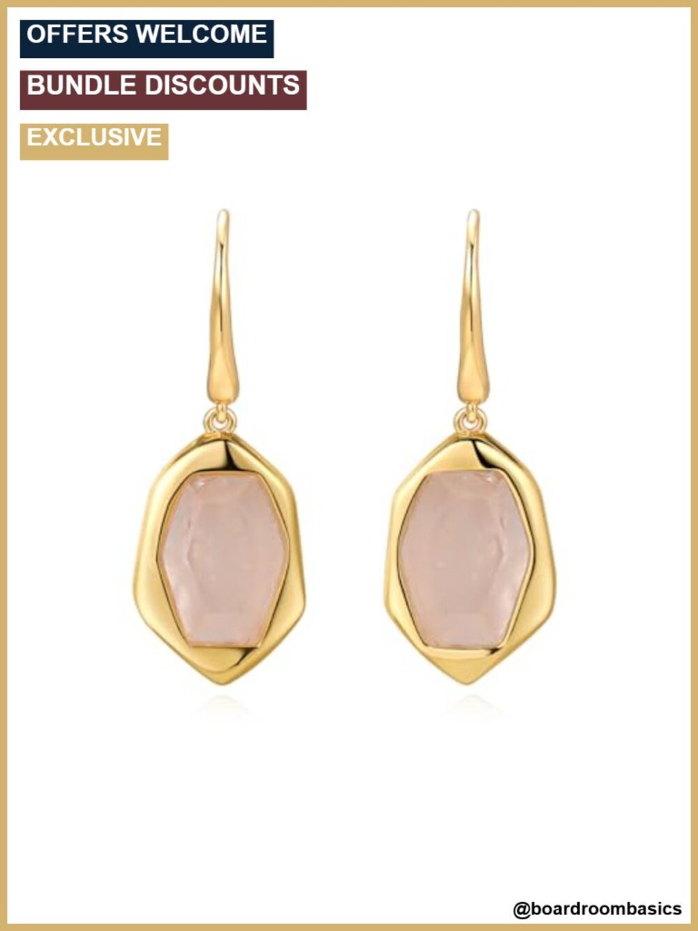 Gold Plated Healing Crystal Dangle Earrings Dainty Gemstone Drop